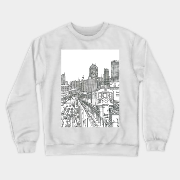 New York City Train Crewneck Sweatshirt by valery in the gallery